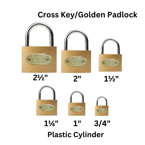 Cross Key/Golden Padlock with Plastic Cylinder Normal Quality